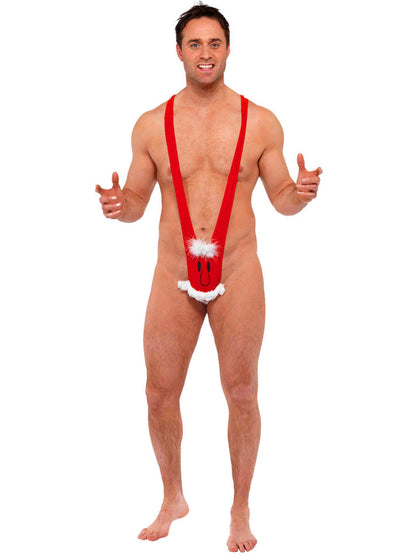 Santa Kini Red White with Santa Face Xmas Party Costume 4