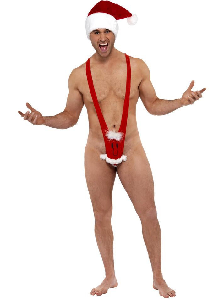 Santa Kini Red White with Santa Face Xmas Party Costume 1