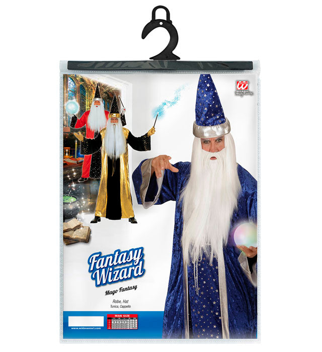 Fantasy Wizard 3 Colors Ass.  Robe, Hat 