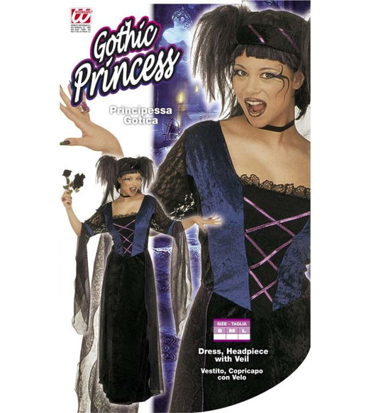 Gothic Princess  Velvet Dress With Veils, Headpiece With Veil 
