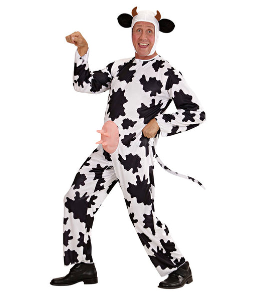 Funny Cow  Jumpsuit With Nipples, Headpiece With Horns 
