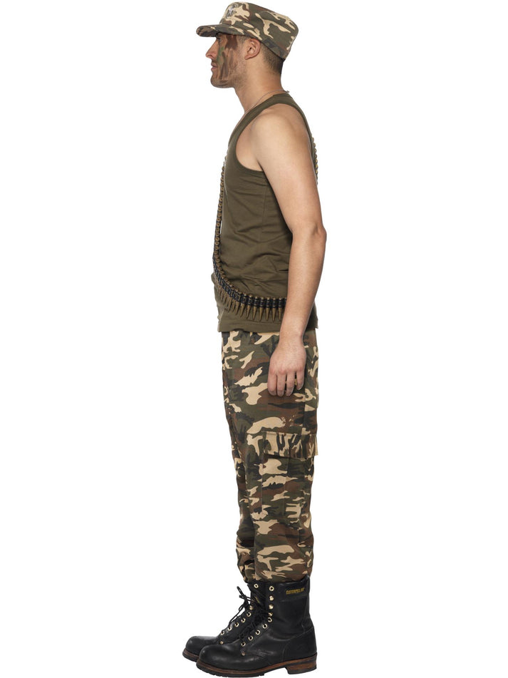 Khaki Camo Deluxe Costume Adult Vest Trousers Hat 90s Boy Band Style