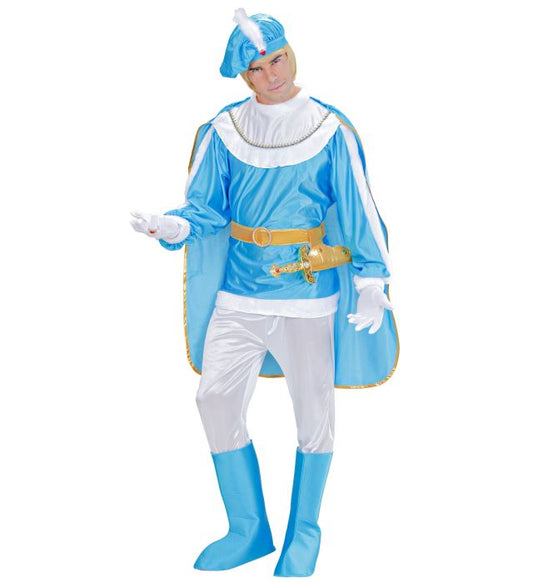 Charming Prince  Coat, Pants, Belt With Dagger-Holster, Boot Covers, Cape, Hat With Gem And Feather 