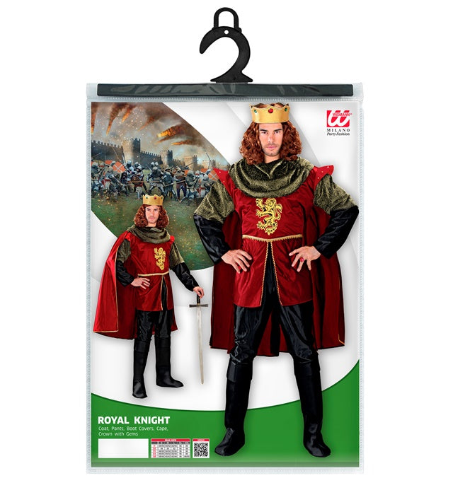Royal Knight  Coat, Cape, Pants, Boot Covers, Crown With Gems 
