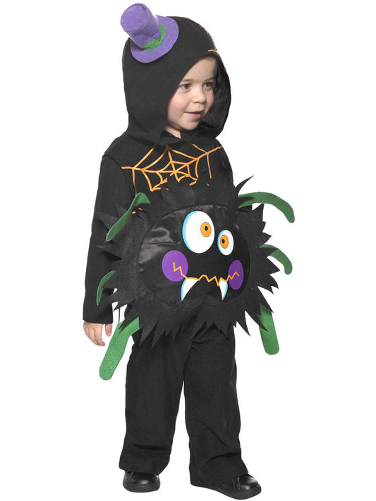 Crazy Spider Costume Kids Black Hooded Tabbard 2