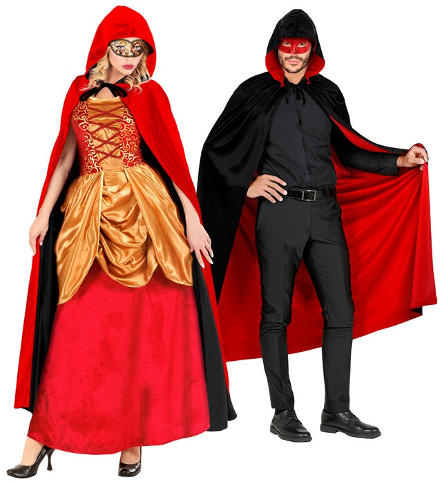 Black/Red Reversible Hooded Cape140 Cm