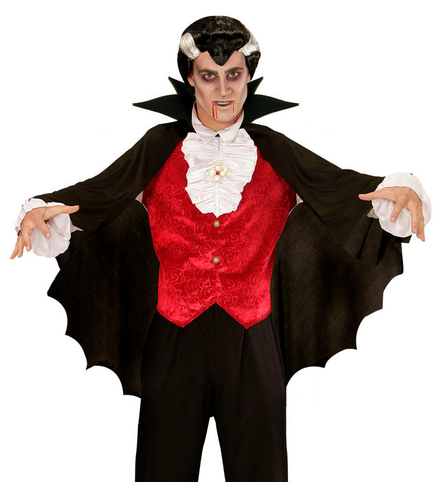 Black Vampire Cape With Stand-Up Collar 100 Cm