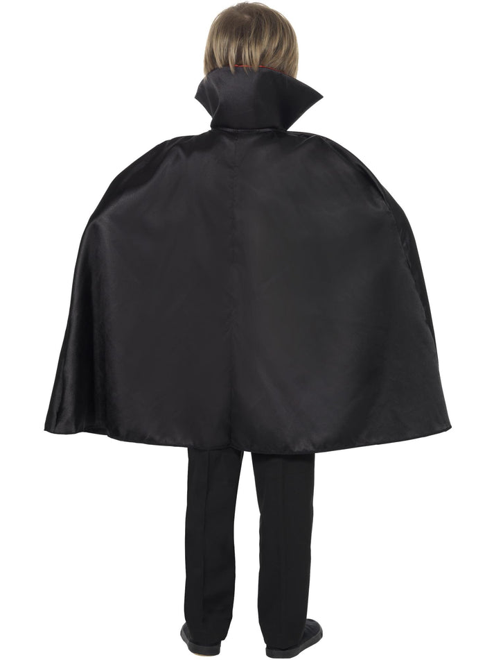 Dracula Boy Costume Kids Black Cape Red Cummerbund Waistcoat and White Cravat 3