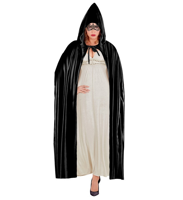 Black Hooded Cape - 142 Cm