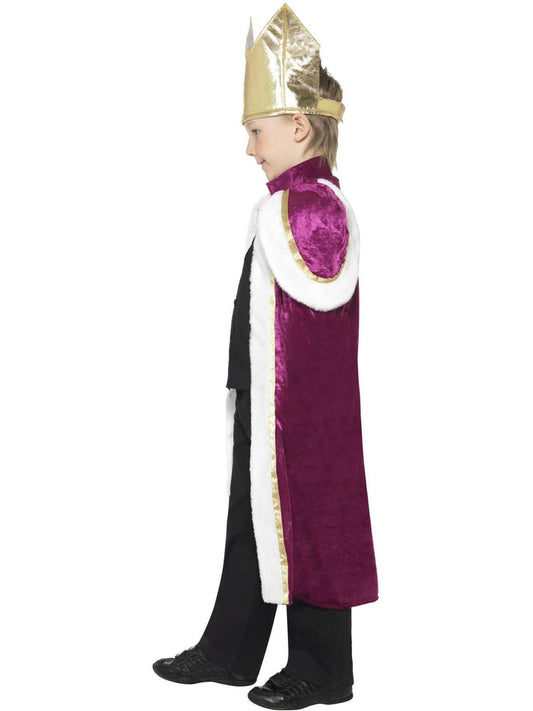 Kiddy King Costume Kids Purple White Robe and Gold Crown 2