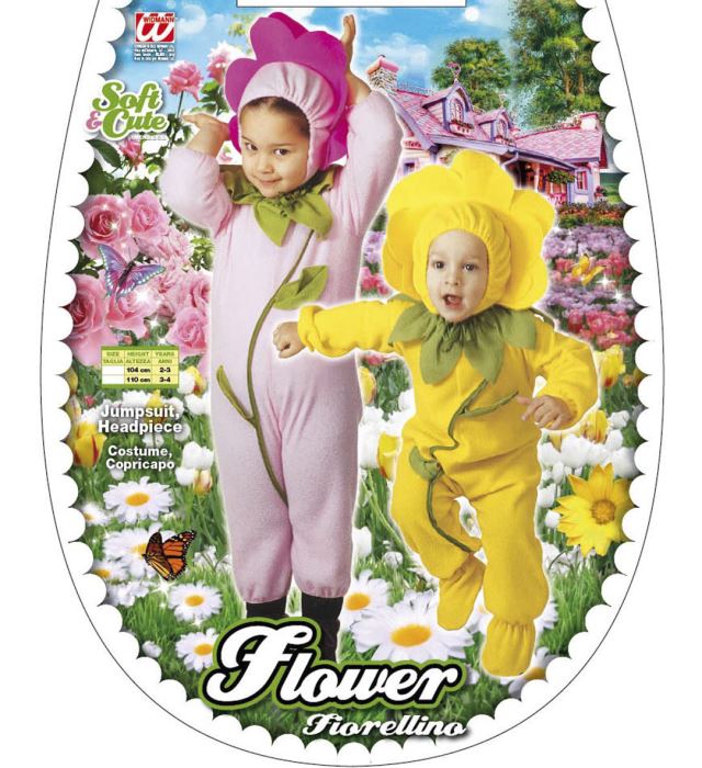 Flower 2 Assorted Colours Jumpsuit Headpiece Costume for Girls Image 2