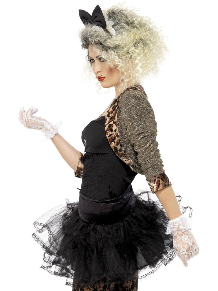 80s Wild Child Adult Costume Jacket Top Tutu Leggings Gloves and Headband 2