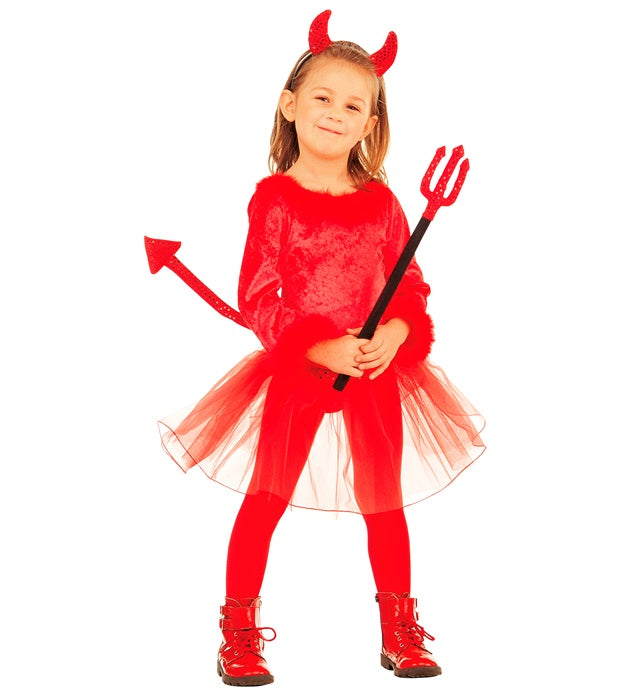 Devil  Leotard With Feather Trim, Skirt With Sequin Tail, Sequin Horns 