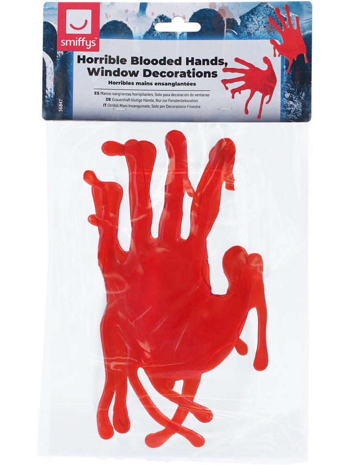 Horrible Blooded Hands Red Halloween Window Decoration 2