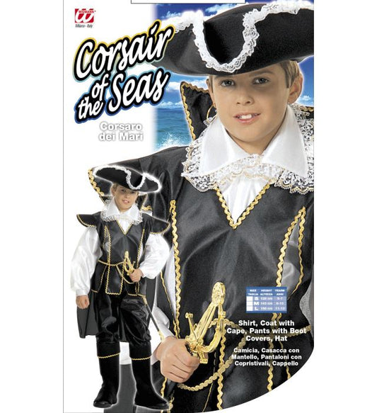 Corsair Of The Seas  Shirt, Coatwith Cape, Pants With Boot Covers, Hat 