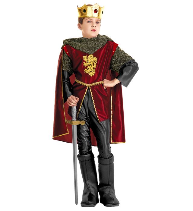 Royal Knight  Coat, Pants, Boot Covers, Cape, Crown With Gems 