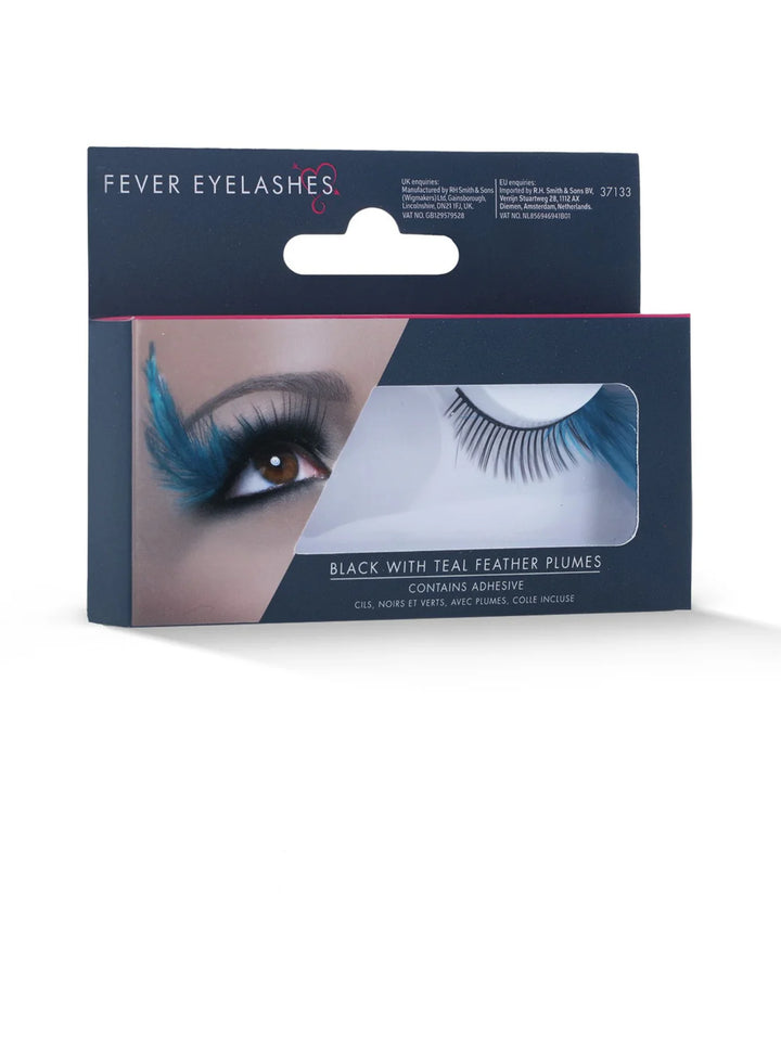 Eyelashes Black and Green Feather Plumes Glue Included
