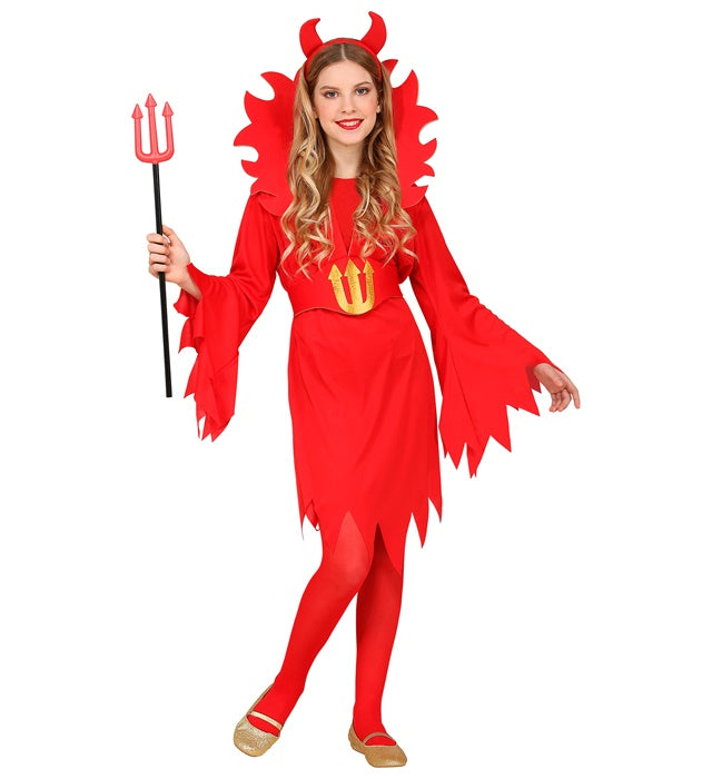 Devil  Dress, Belt With Stand-Up Collar, Horns 