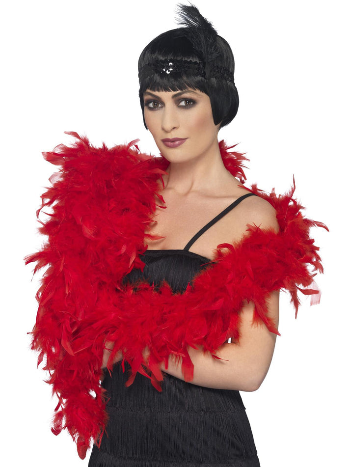 Red Boa Feather 180cm Long 80 Gram Adult Costume Accessory 1