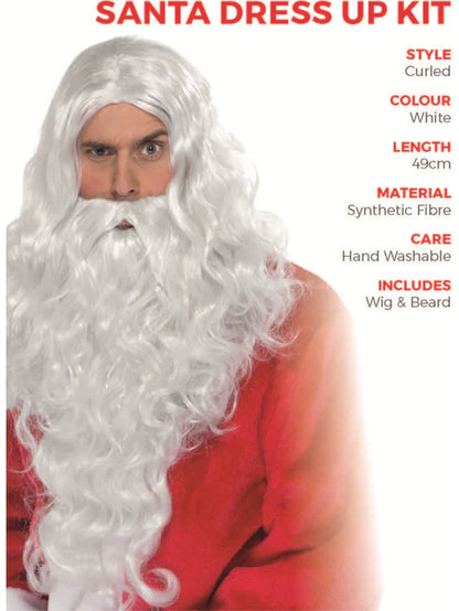 Traditional Santa White Wig and Beard Adult Xmas Costume Accessory 5
