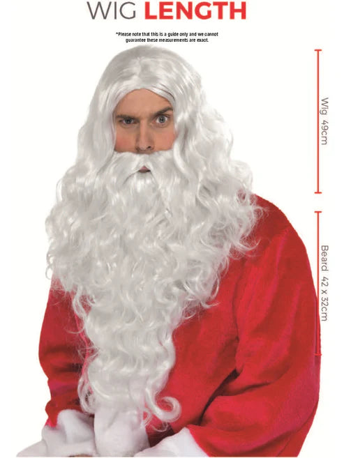 Traditional Santa White Wig and Beard Adult Xmas Costume Accessory