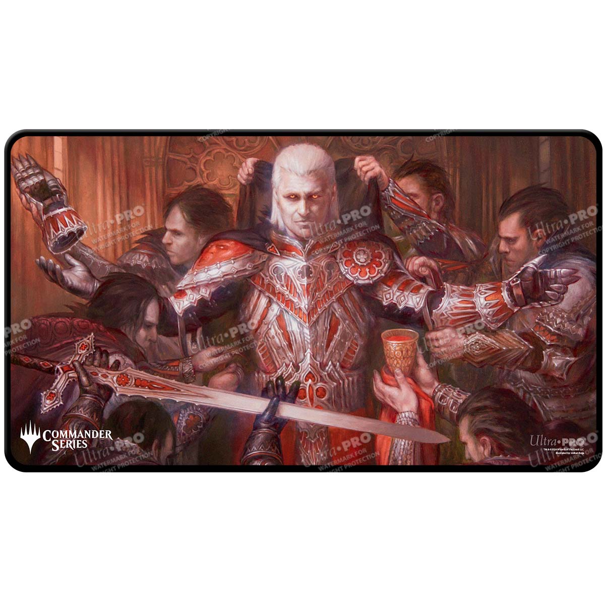 Magic: The Gathering - Commander Series - Release 3- Enemy Color- Q3 2024 Black Stitched Playmat- Edgar - Fan Vote