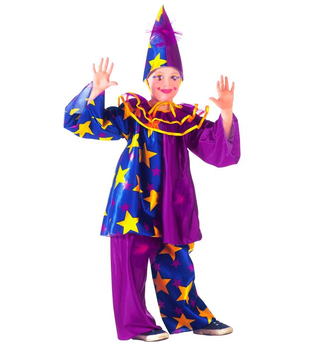 Star Clown  Coat With Collar, Pants, Hat 