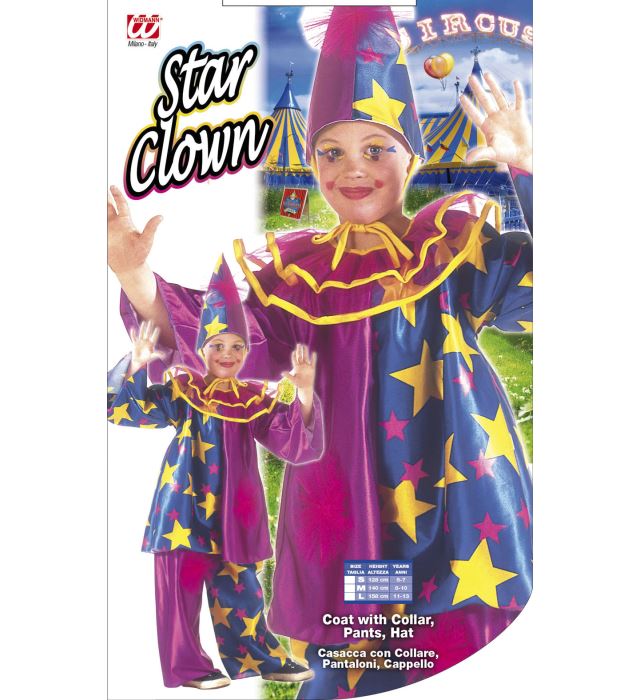 Star Clown  Coat With Collar, Pants, Hat 