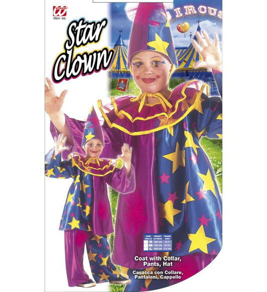 Star Clown  Coat With Collar, Pants, Hat 