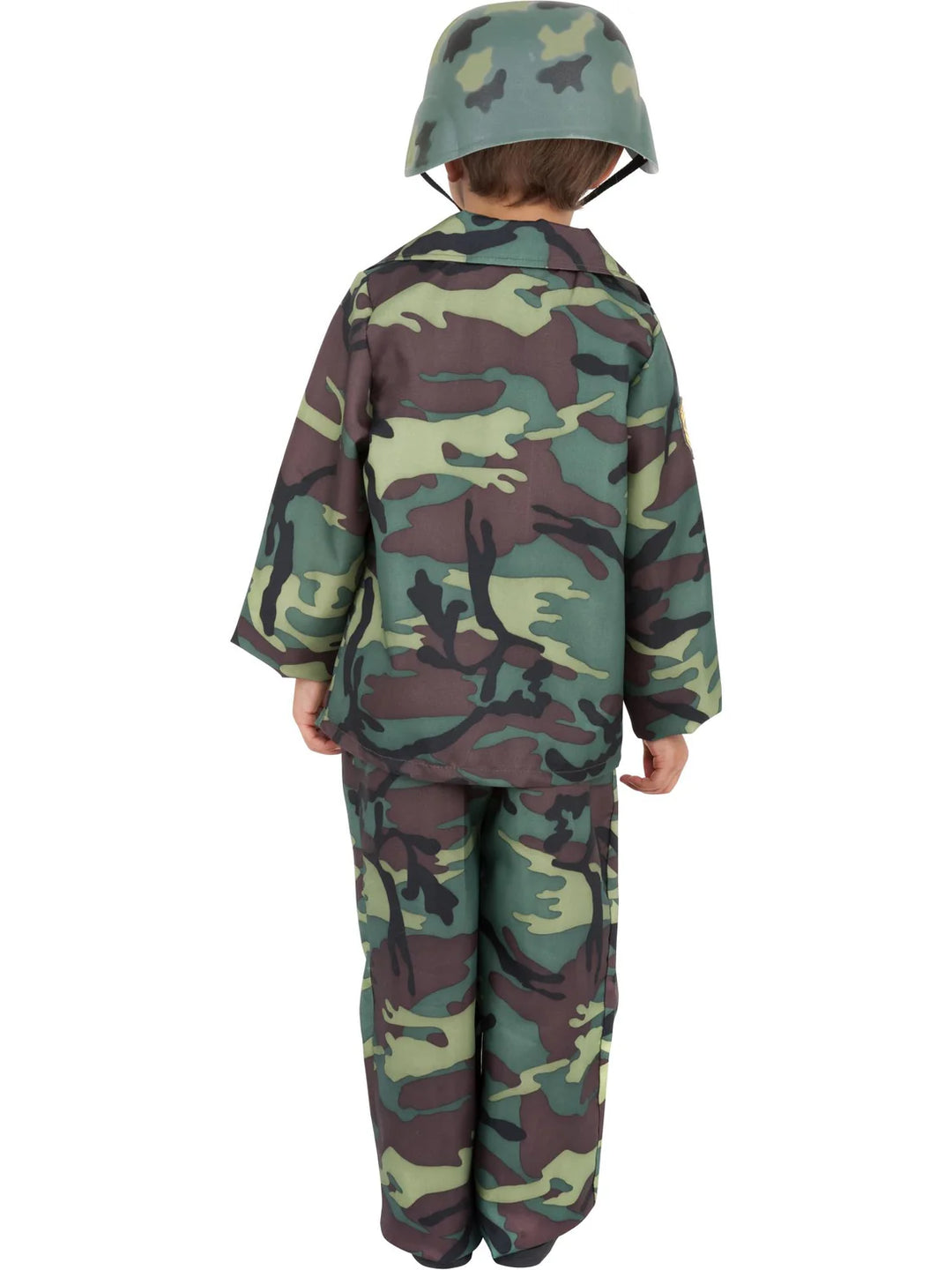 Army Boy Costume Kids Camo Soldier Top Trousers Parachute Bag