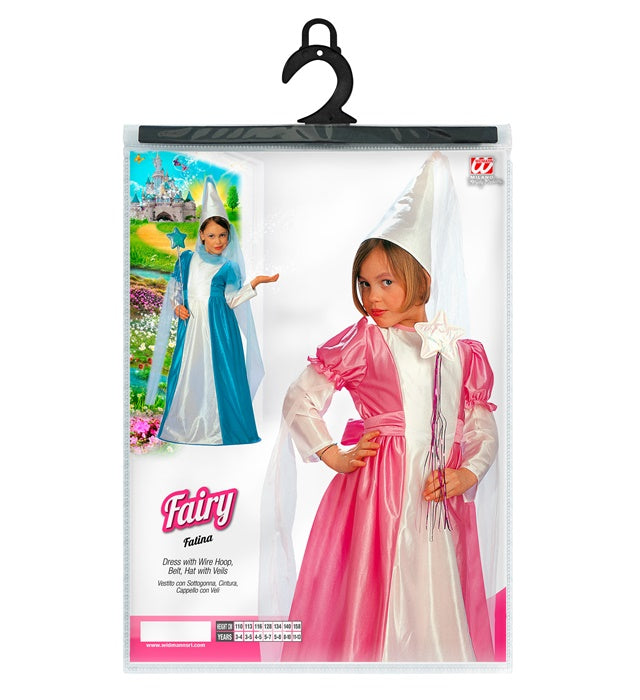 Fairy Pink And Turquoise Ass.  Dress With Wire Hoop, Belt, Hat Withveils 
