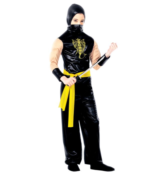 Power Ninja  Hooded Coat With Muscle Arms, Pants, Belt 