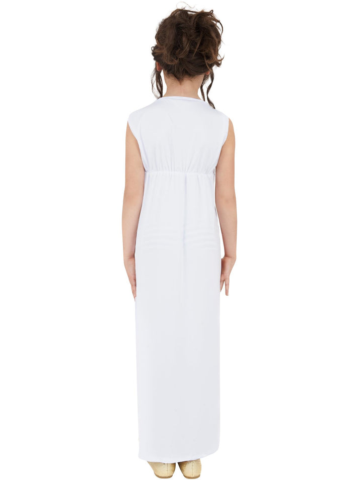 Grecian Girl Costume Kids Red White Robe Gold Headpiece