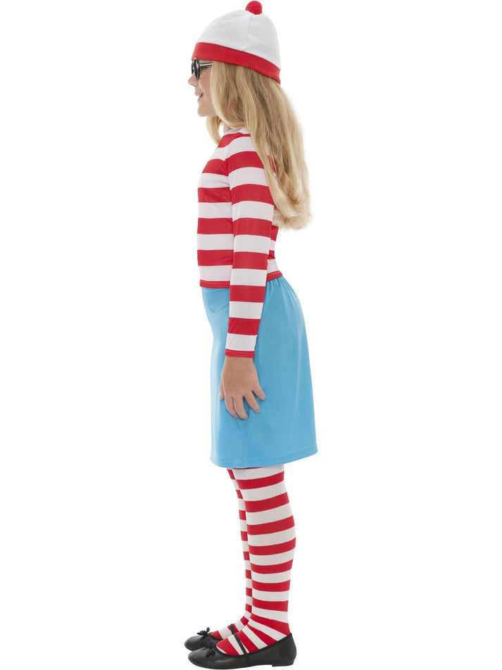 Wheres Wally? Wenda Costume Child Dress Top Hat Tights and Glasses