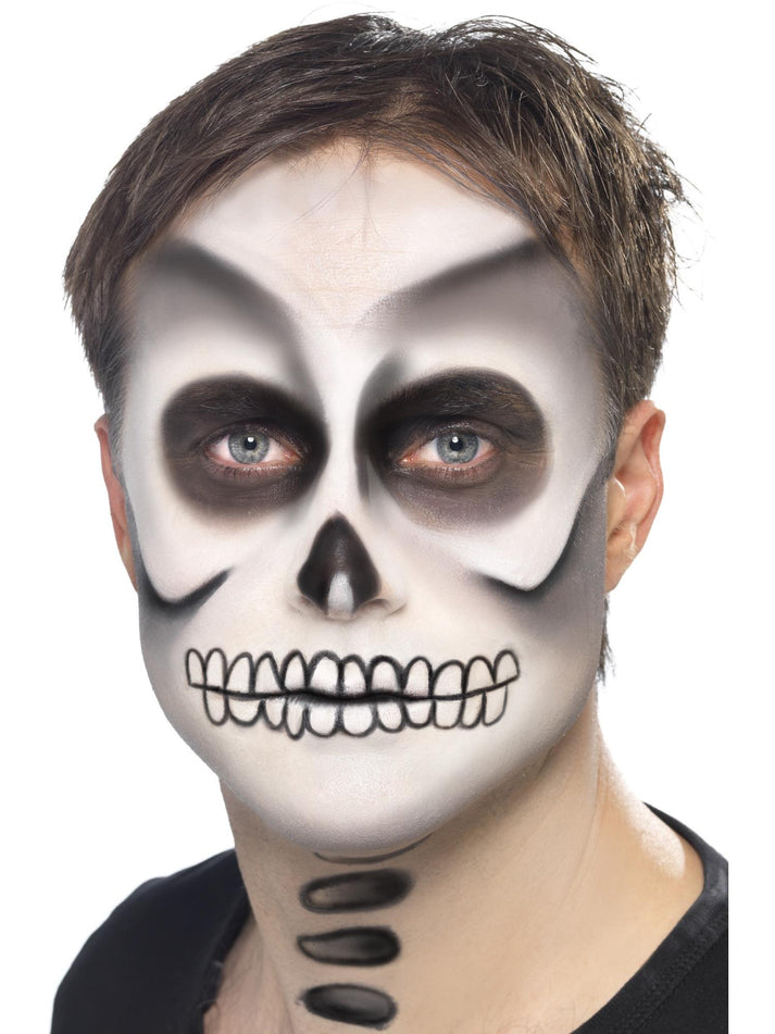 Skeleton Kit Adult Black White Face Paint Black Crayon and Sponge 6