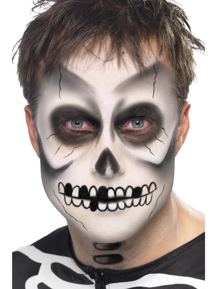 Skeleton Kit Adult Black White Face Paint Black Crayon and Sponge