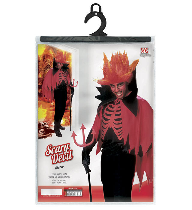 Scary Devil  Coat, Cape With Stand-Up Collar, Horns 