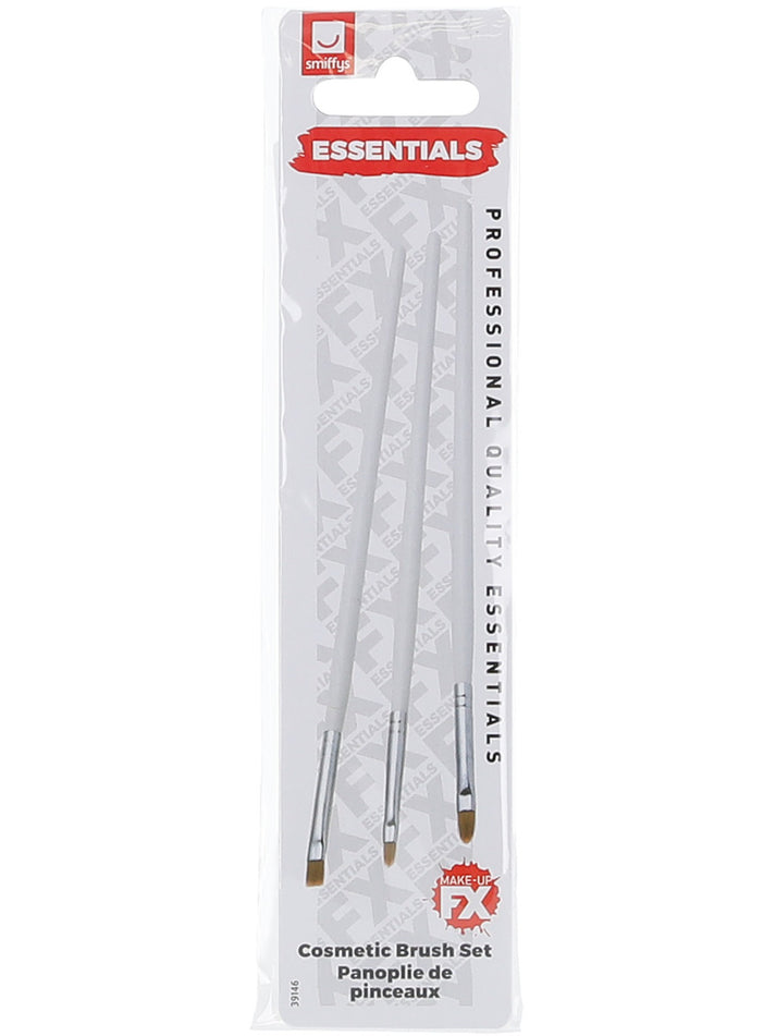 White Brush Set Pack of 3 Styles Make Up FX Essentials