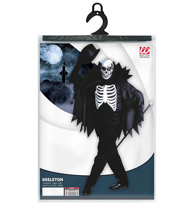 Scary Skeleton  Coat, Cape With Stand-Up Collar, Mask 