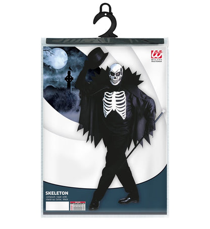 Scary Skeleton  Coat, Cape With Stand-Up Collar, Mask 