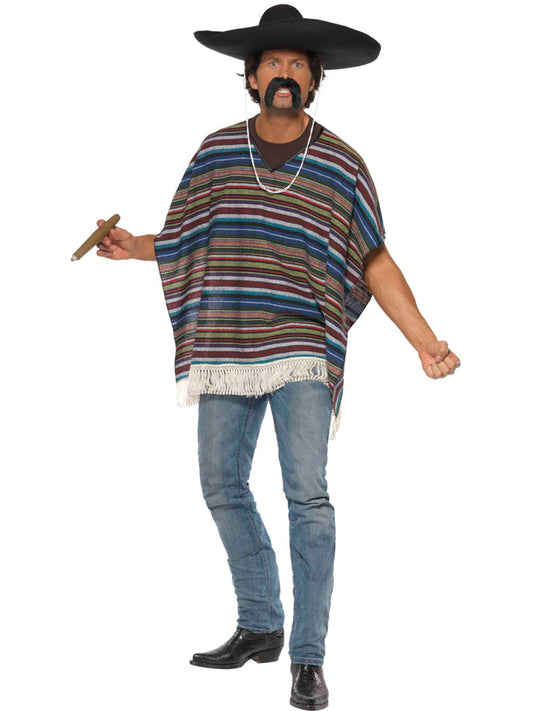 Authentic Looking Poncho Adult Mexican Costume Accessory 2