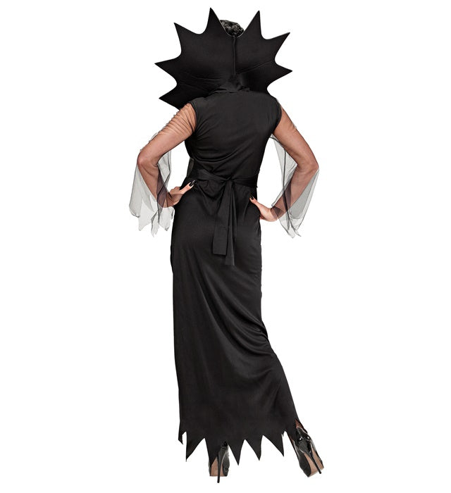 Spiderlady  Dress, Belt With Stand-Up Collar 