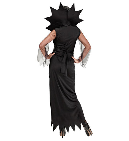 Spiderlady  Dress, Belt With Stand-Up Collar 