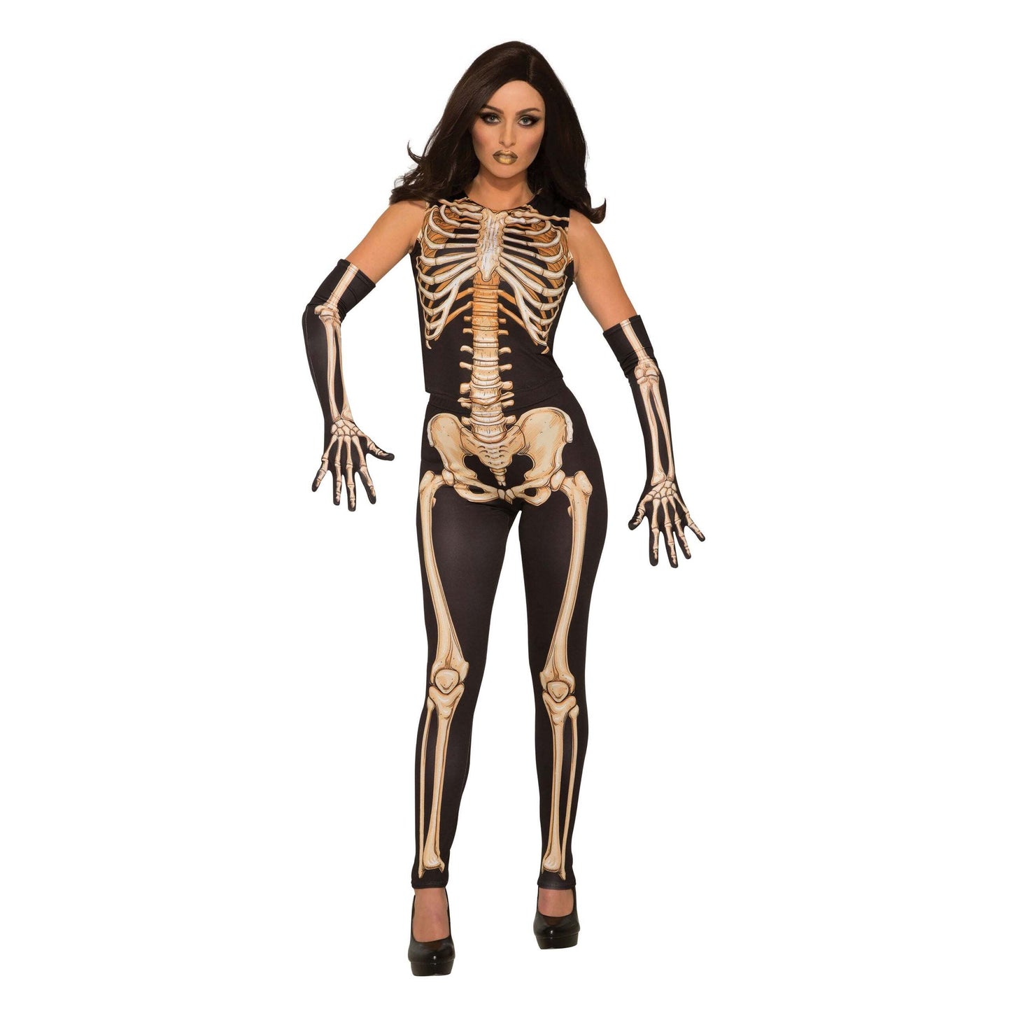 Lady Bones Costume Skeleton Print Suit 1