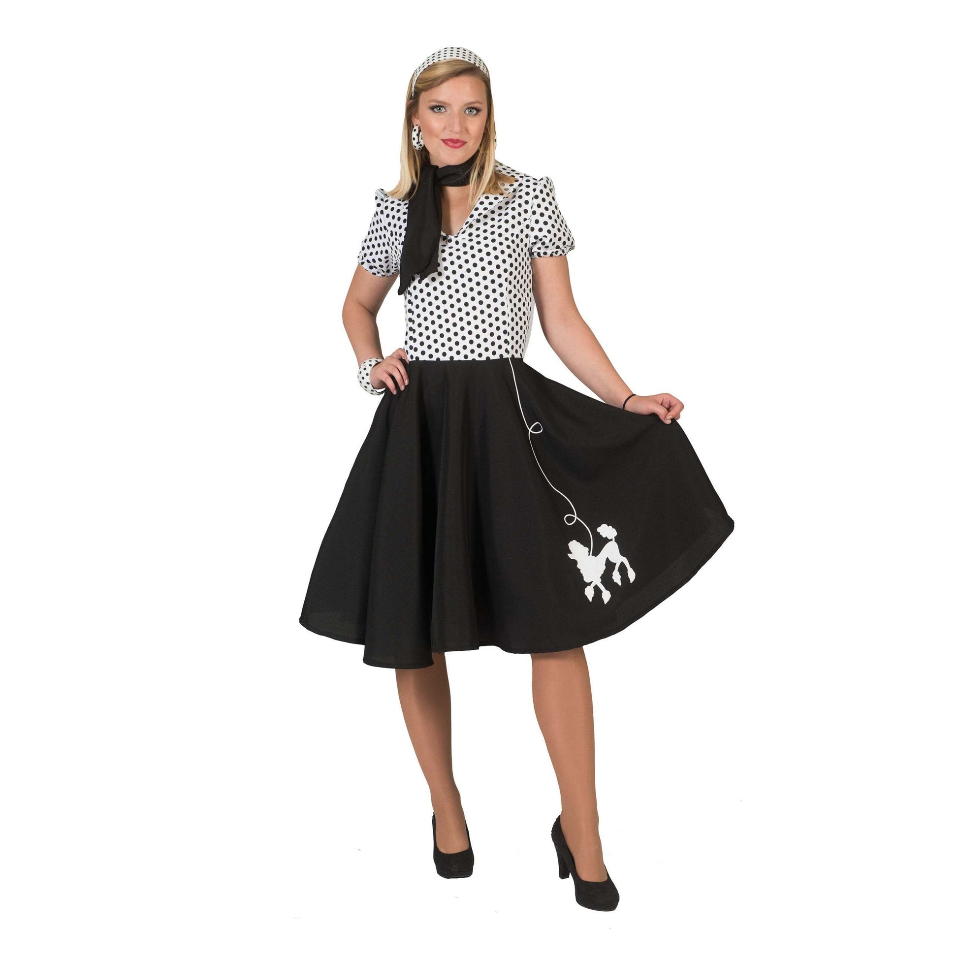 Poodle Dress White Black 1