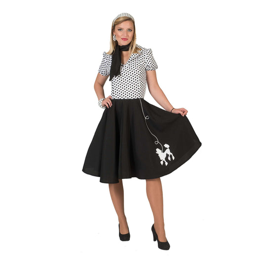 Poodle Dress White Black 1