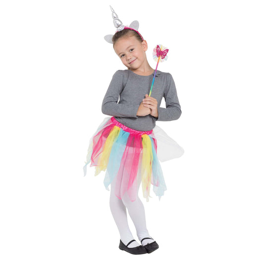Rainbow Unicorn Tutu Headband &amp; Wand Set 1