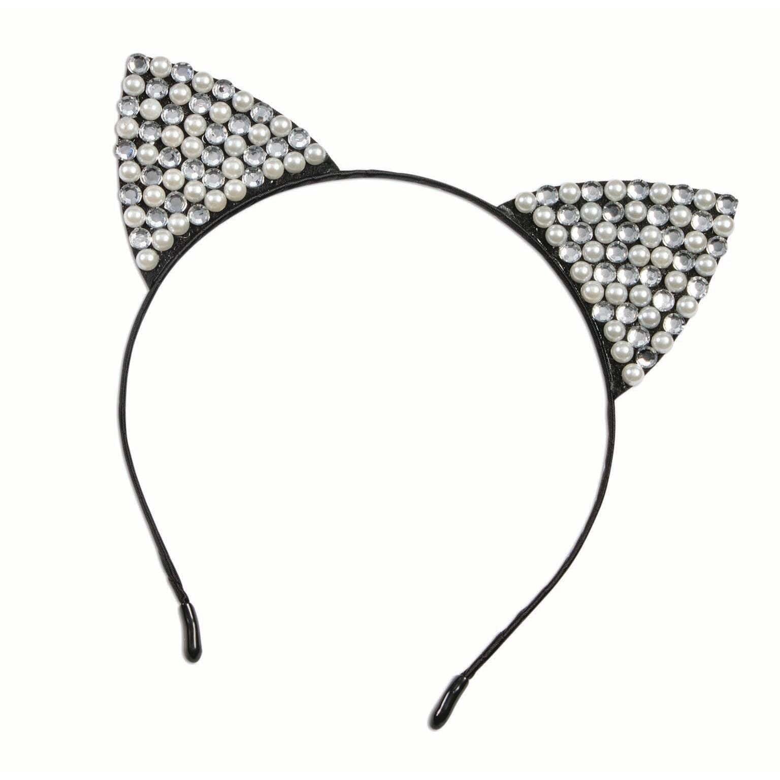 Cat Ears Rhinestone &amp; Pearl 1