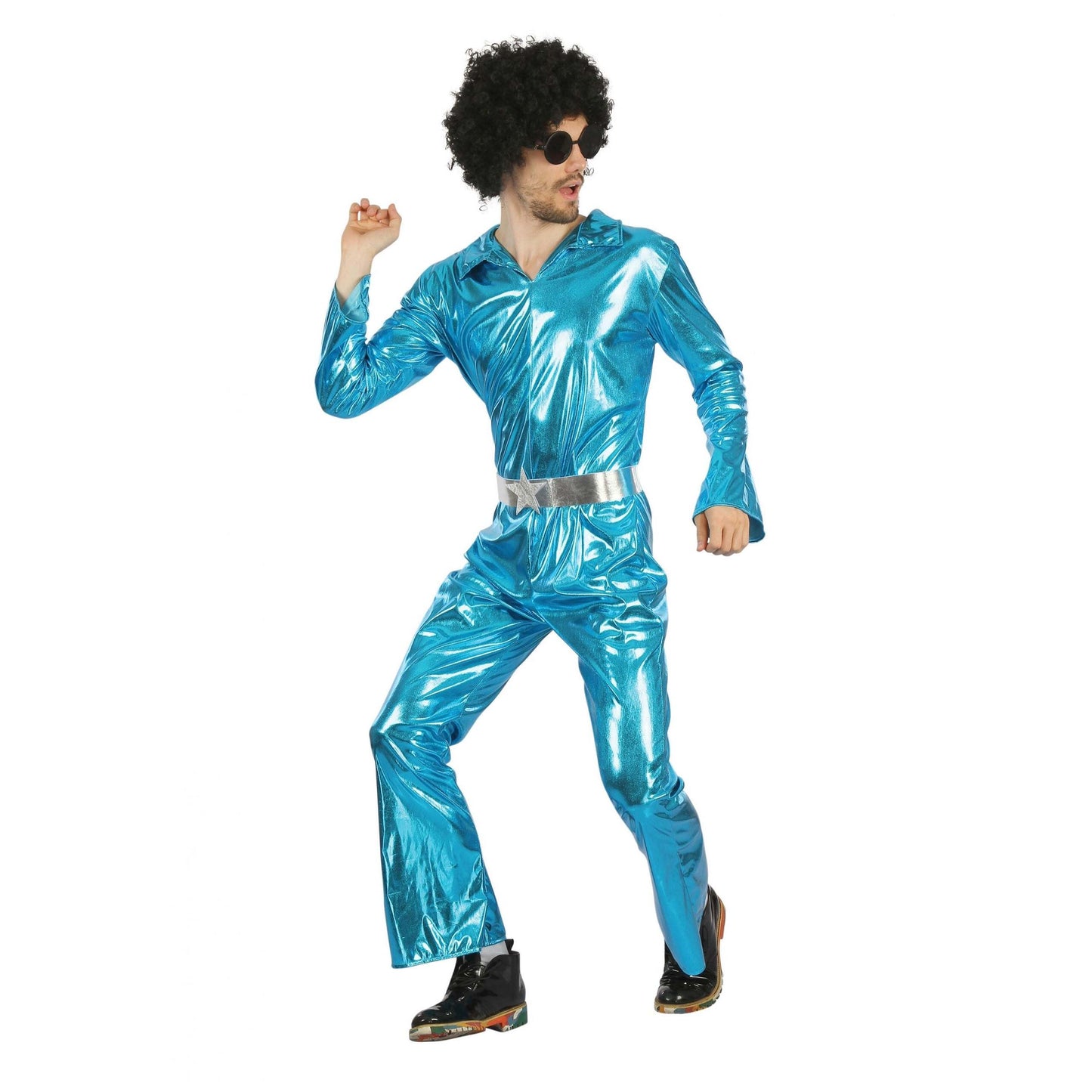 Disco Jumpsuit + Belt Blue Male 1