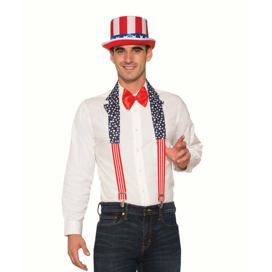 USA Patriotic Collar with Braces Set Stars and Stripes 1
